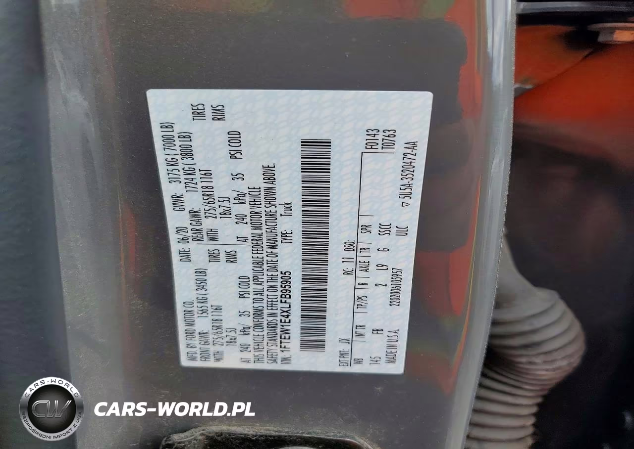 2020 Ford F150 Supercrew VIN:1FTEW1E4XLFB95905 - 12