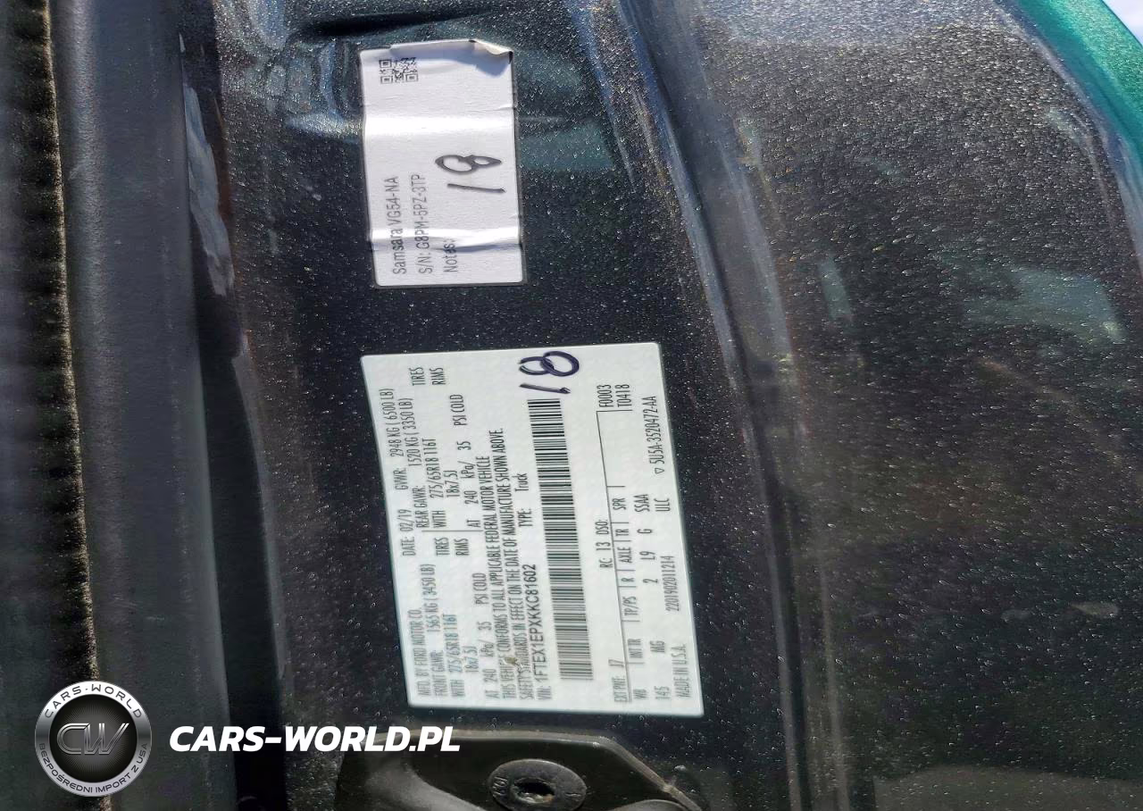 2019 Ford F150 Super Cab VIN:1FTEX1EPXKKC81602 - 12