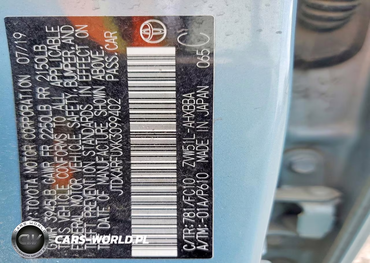 2019 Toyota Prius L Eco VIN:JTDKARFUXK3099402 - 12