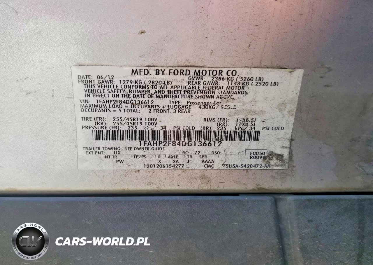 2013 Ford Taurus Limited VIN:1FAHP2F84DG136612 - 12