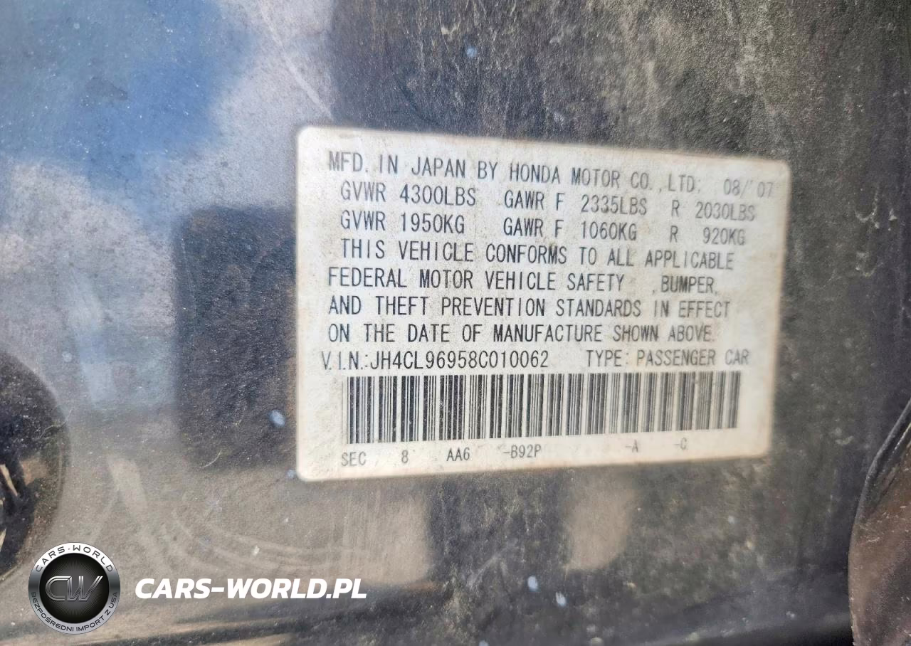 2008 Acura Tsx VIN:JH4CL96958C010062 - 12