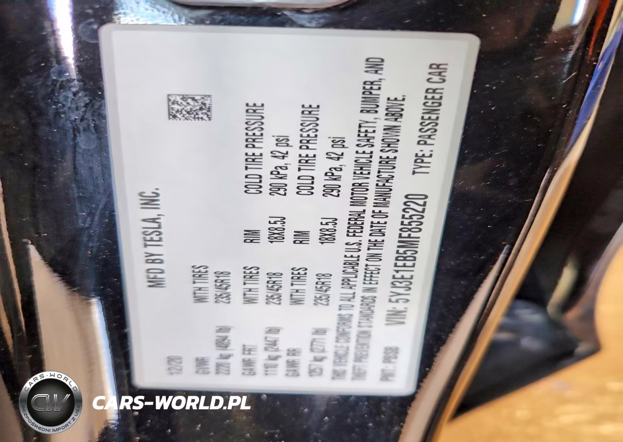 2021 Tesla Model 3 VIN:5YJ3E1EB5MF855220 - 13