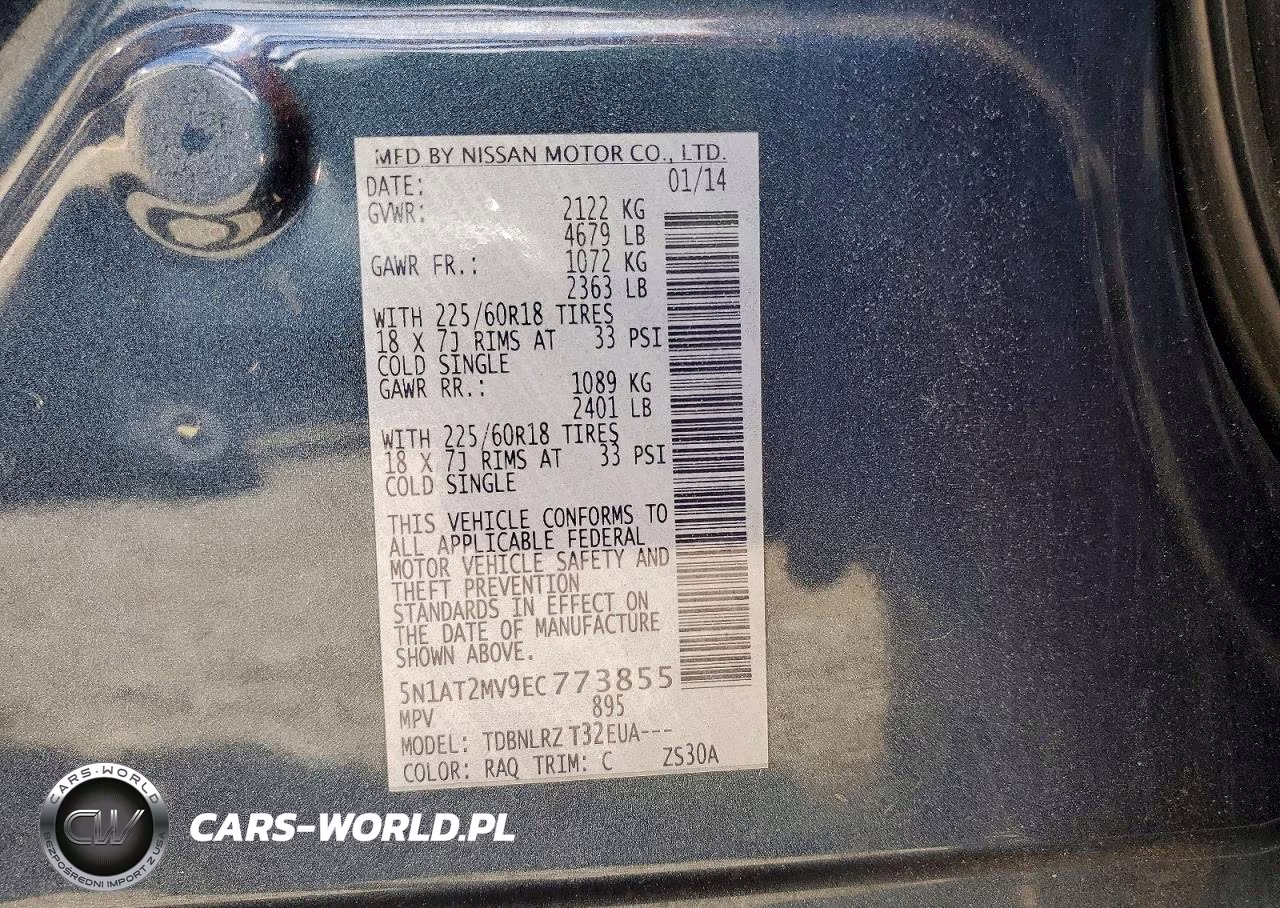 2014 Nissan Rogue Sl VIN:5N1AT2MV9EC773855 - 13