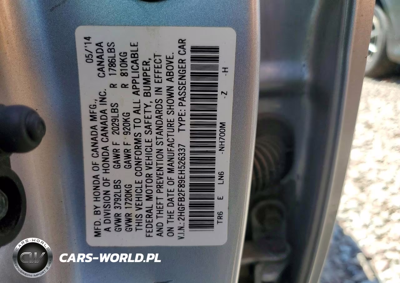 2014 Honda Civic Ex VIN:2HGFB2F89EH526337 - 13