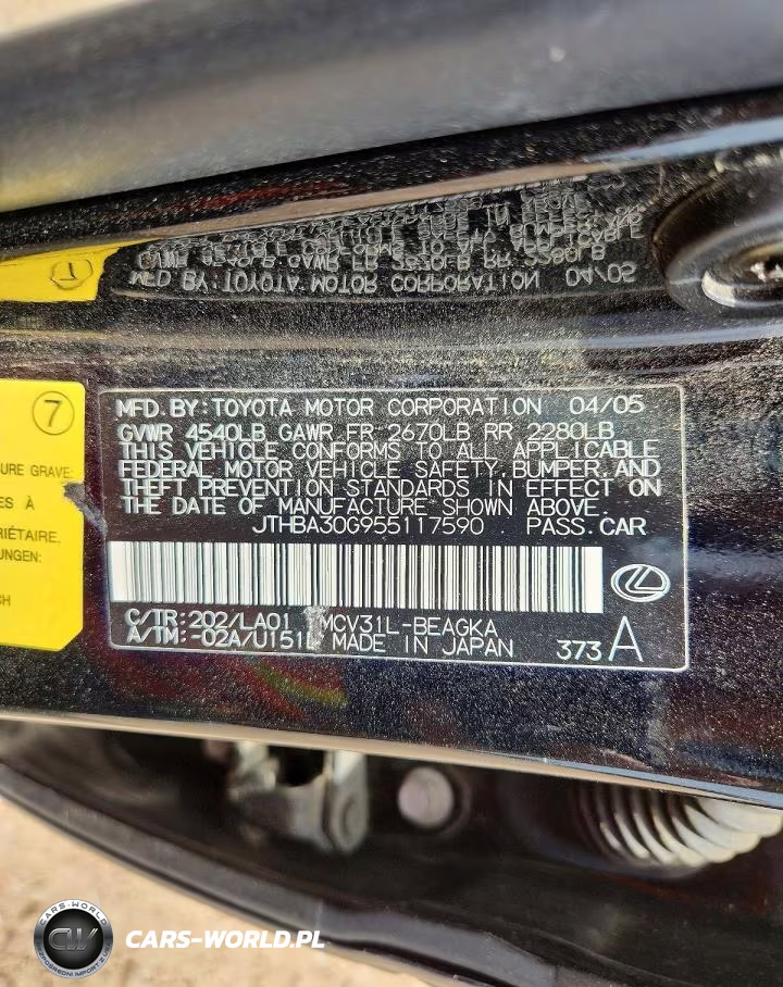 2005 Lexus Es 330 VIN:JTHBA30G955117590 - 13