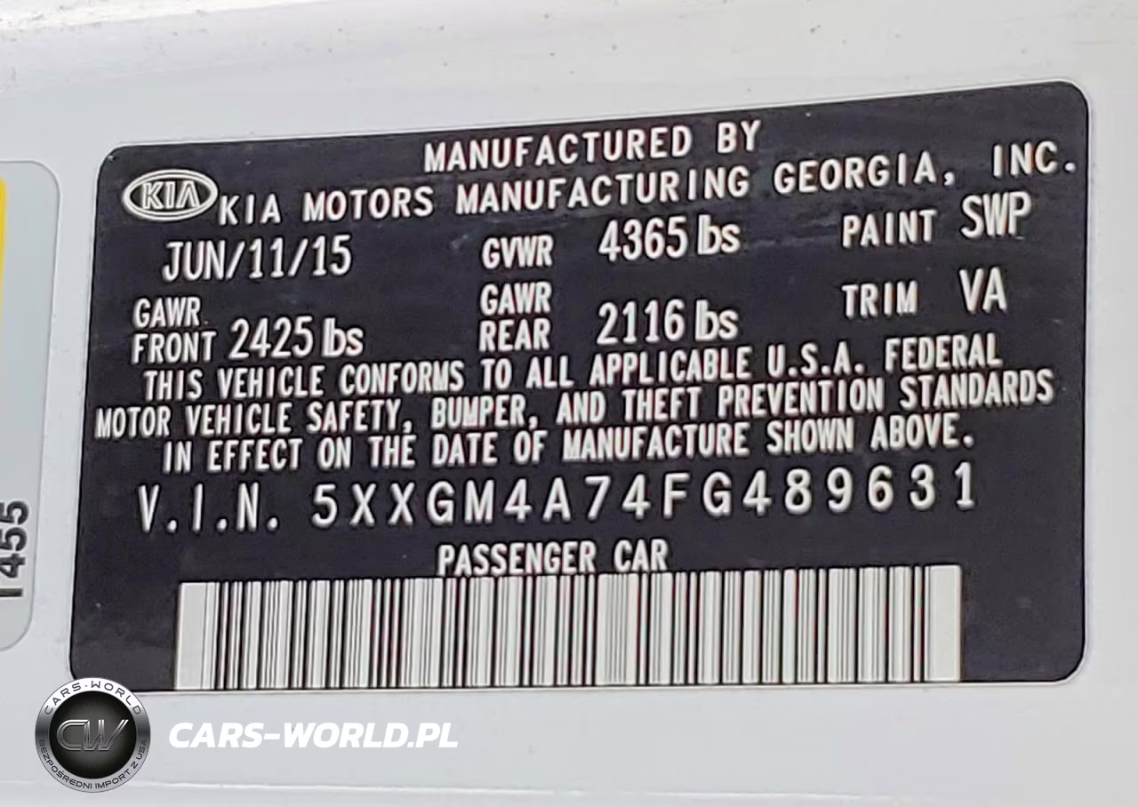 2015 Kia Optima Lx VIN:5XXGM4A74FG489631 - 12