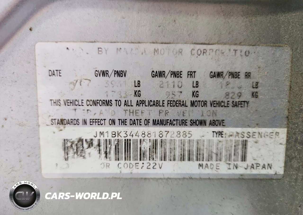 2008 Mazda 3 Hatchback VIN:JM1BK344881872885 - 12