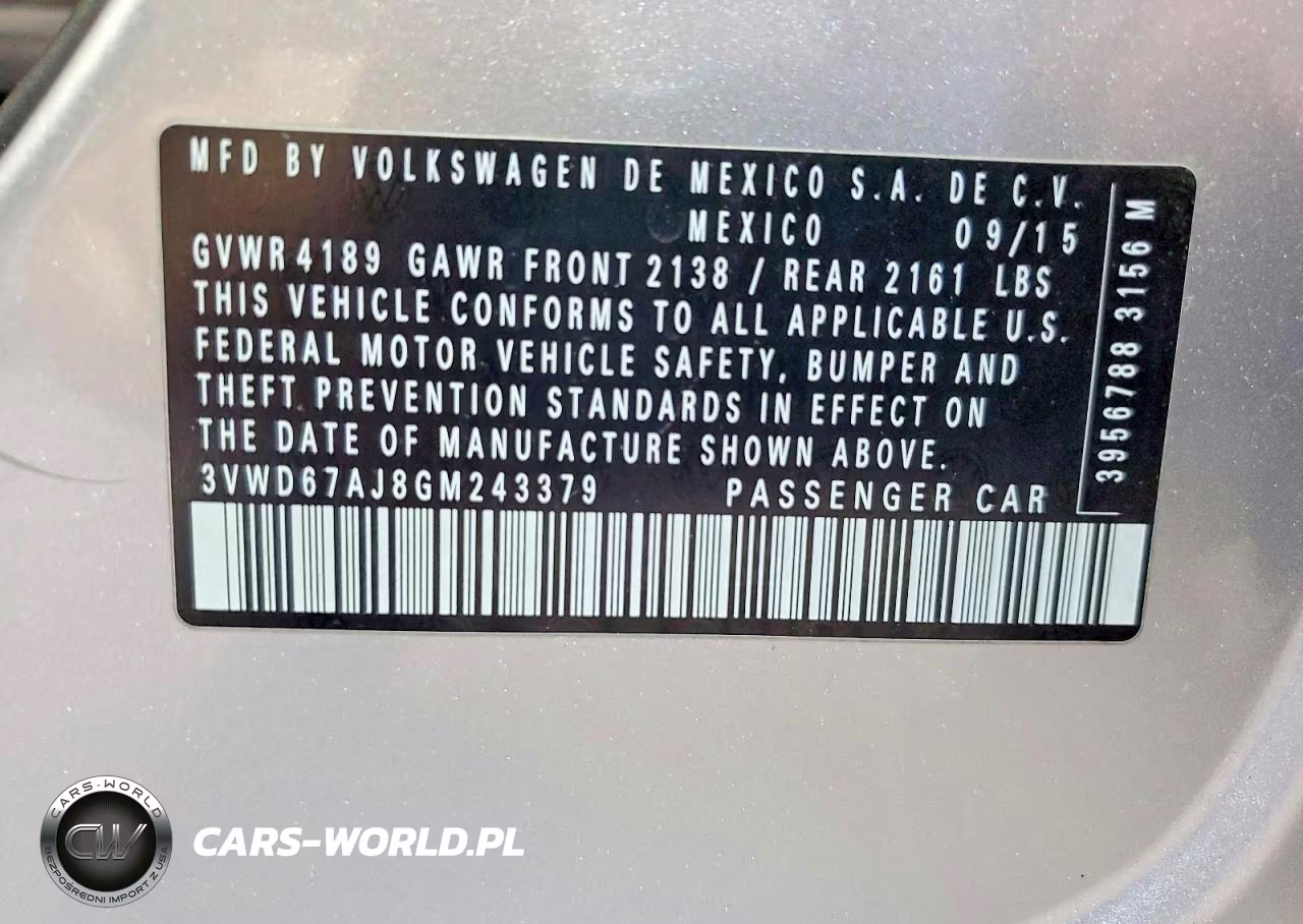 2016 Volkswagen Jetta Se VIN:3VWD67AJ8GM243379 - 12