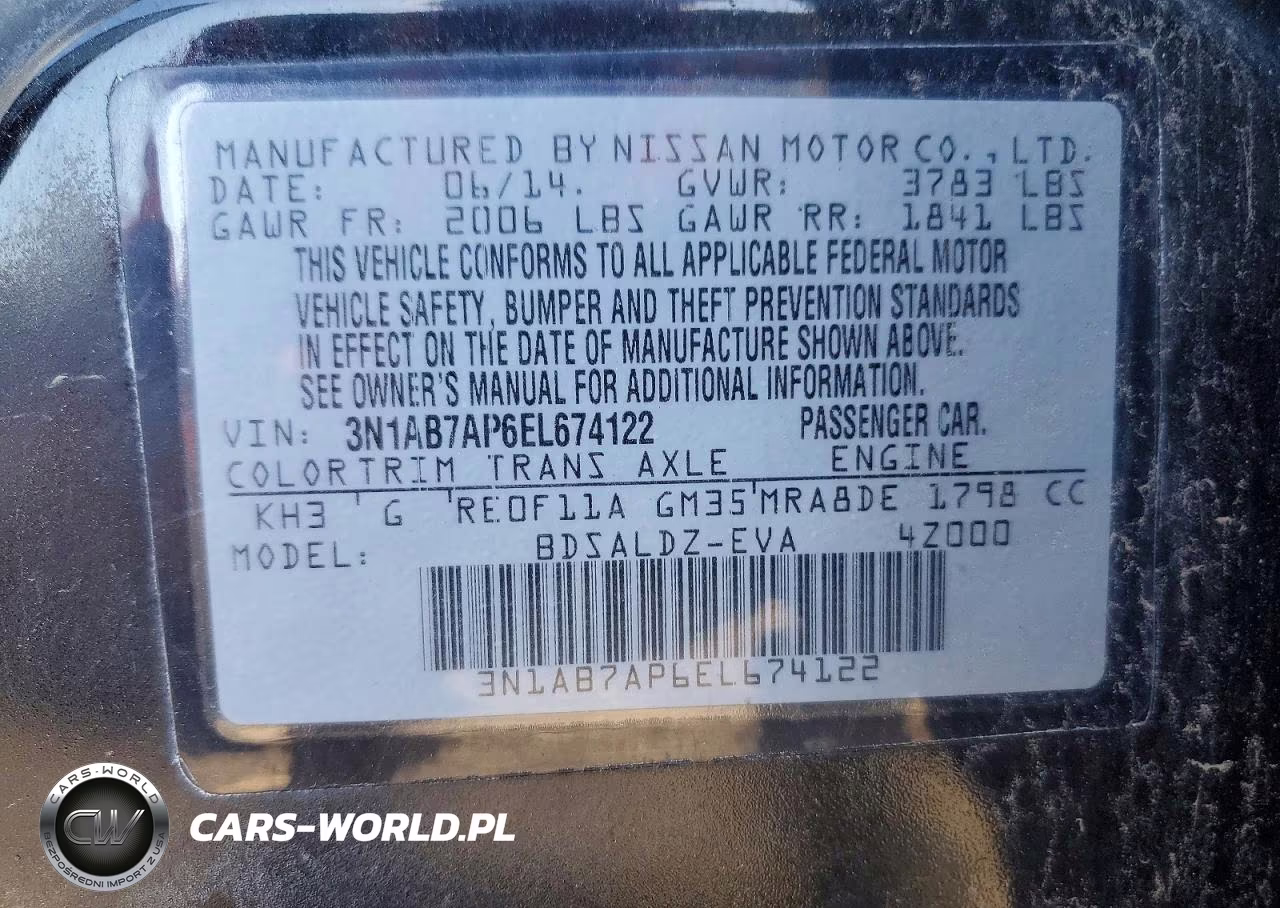 2014 Nissan Sentra Sv VIN:3N1AB7AP6EL674122 - 12