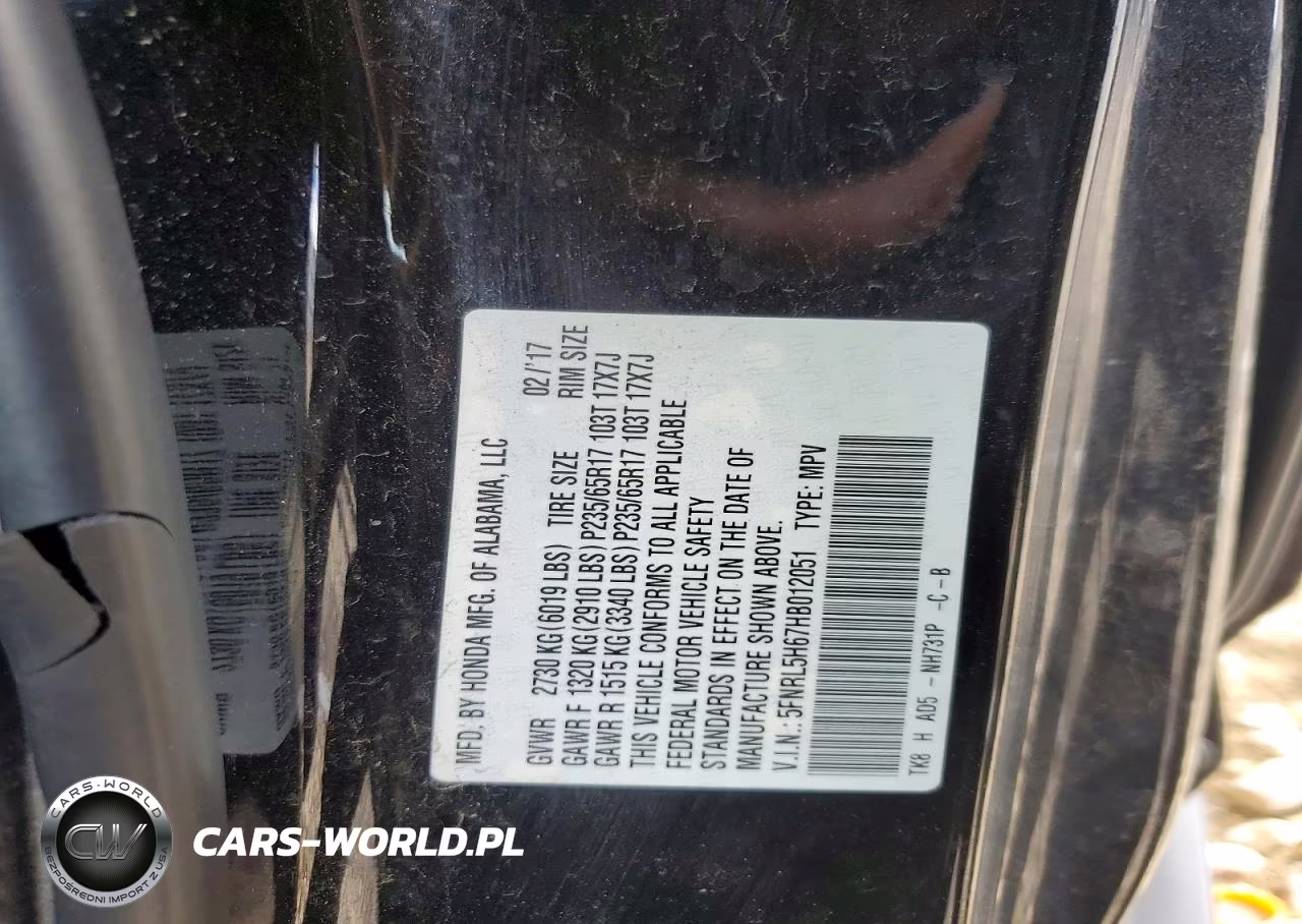 2017 Honda Odyssey Exl VIN:5FNRL5H67HB012051 - 13