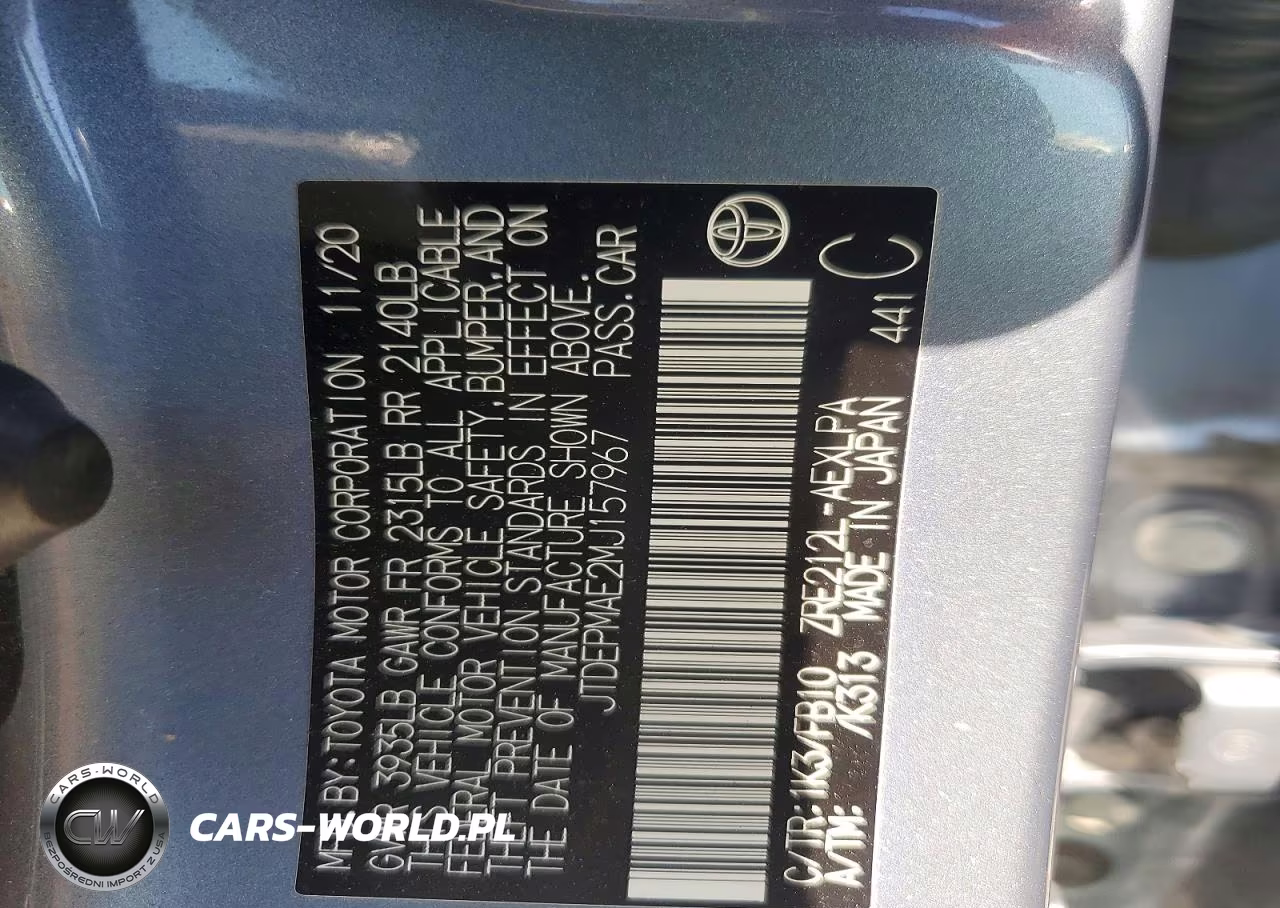 2021 Toyota Corolla Le VIN:JTDEPMAE2MJ157967 - 12