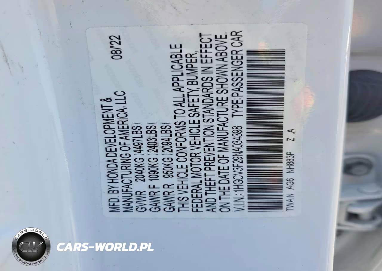 2022 Honda Accord Hybrid Sport VIN:1HGCV3F29NA034398 - 12
