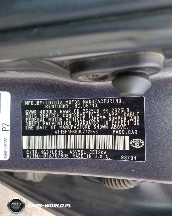 2013 Toyota Camry Se VIN:4T1BF1FK6DU712643 - 13