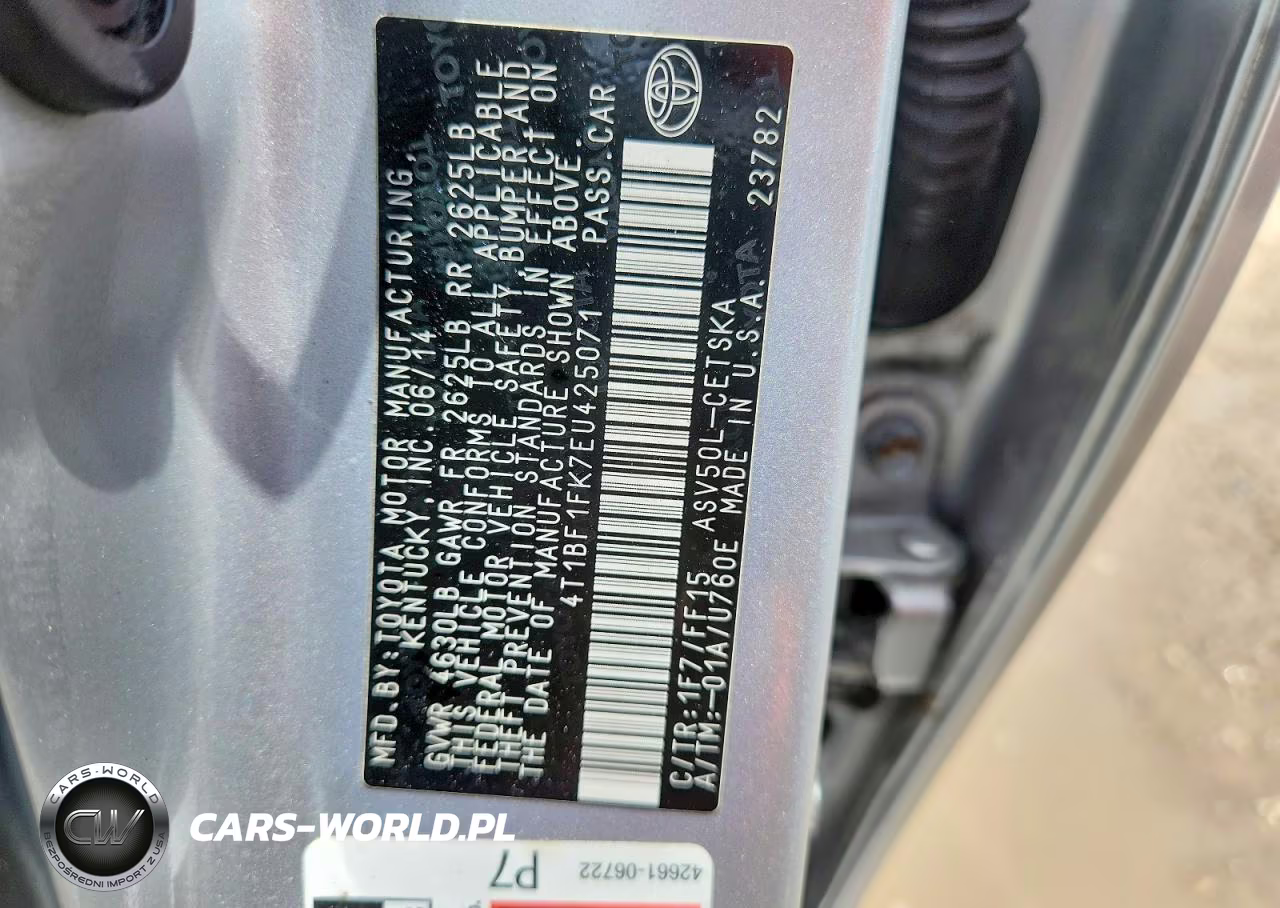 2014 Toyota Camry Se VIN:4T1BF1FK7EU425071 - 12