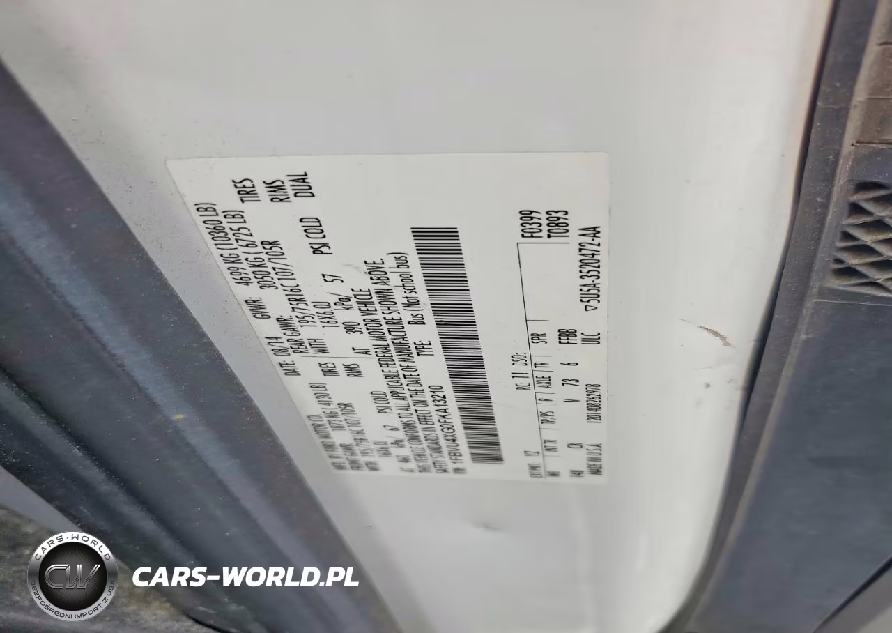 2015 Ford Transit T-350 Hd VIN:1FBVU4XG0FKA13210 - 13