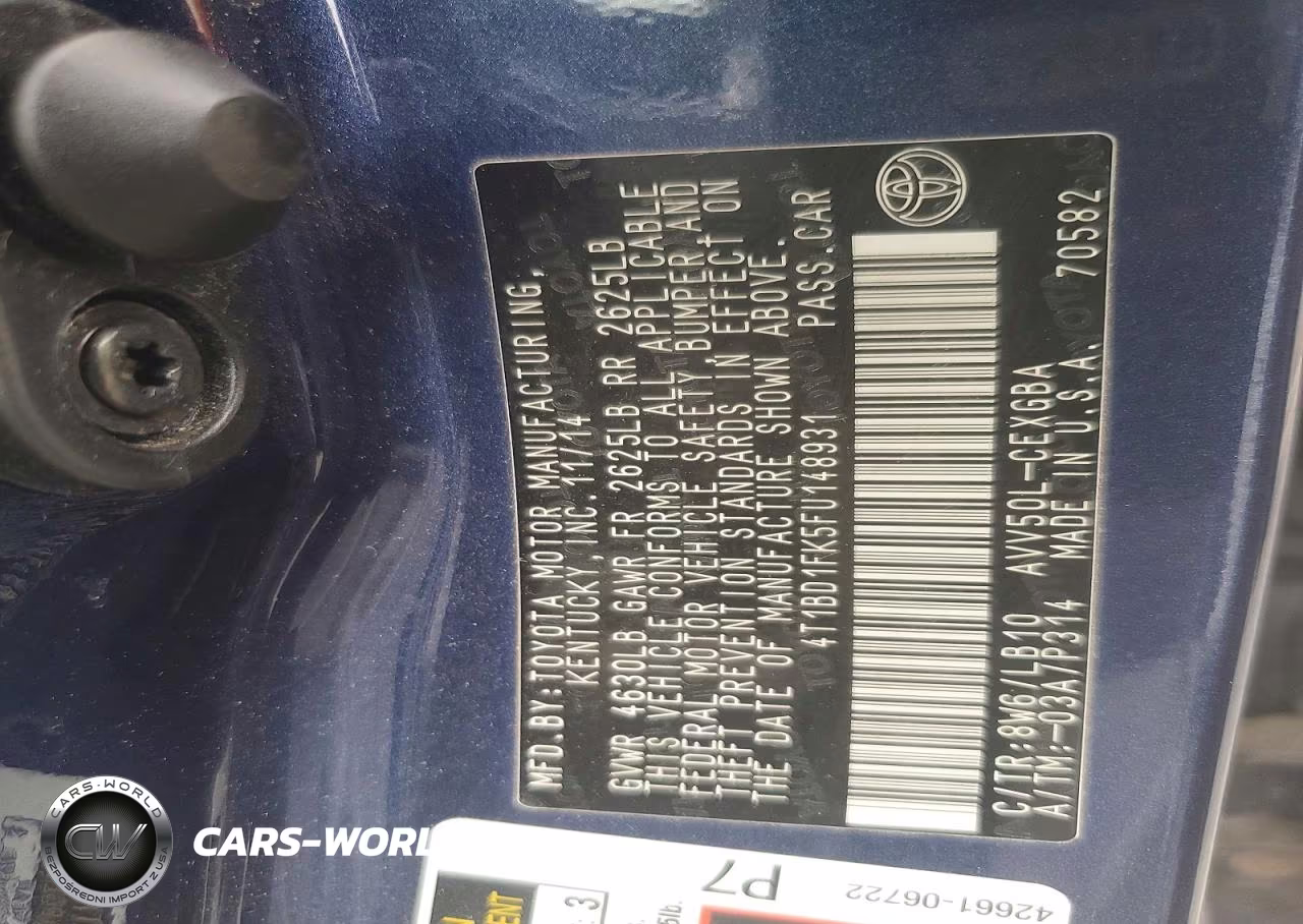 2015 Toyota Camry Hybrid Xle VIN:4T1BD1FK5FU148931 - 12