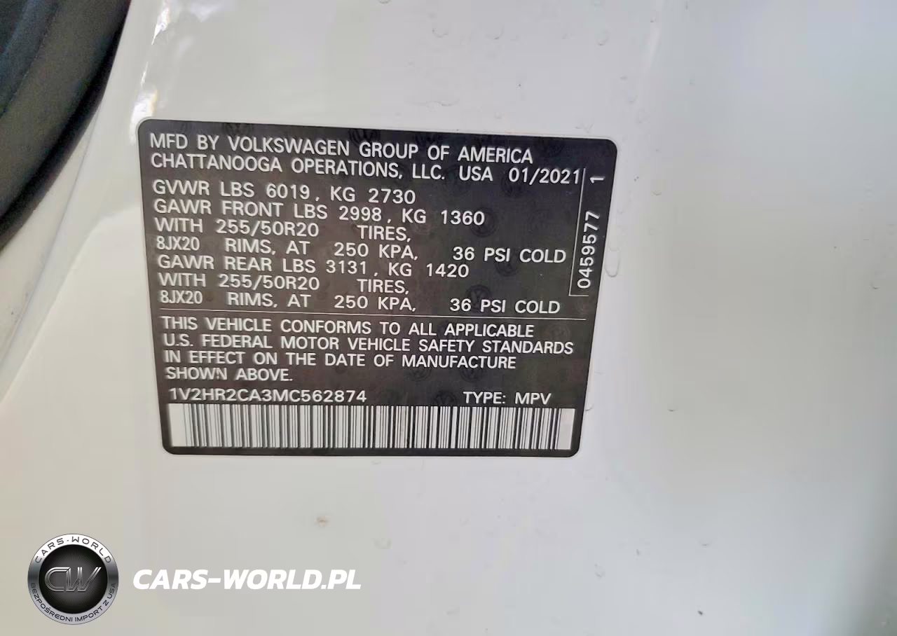 2021 Volkswagen Atlas Se VIN:1V2HR2CA3MC562874 - 14