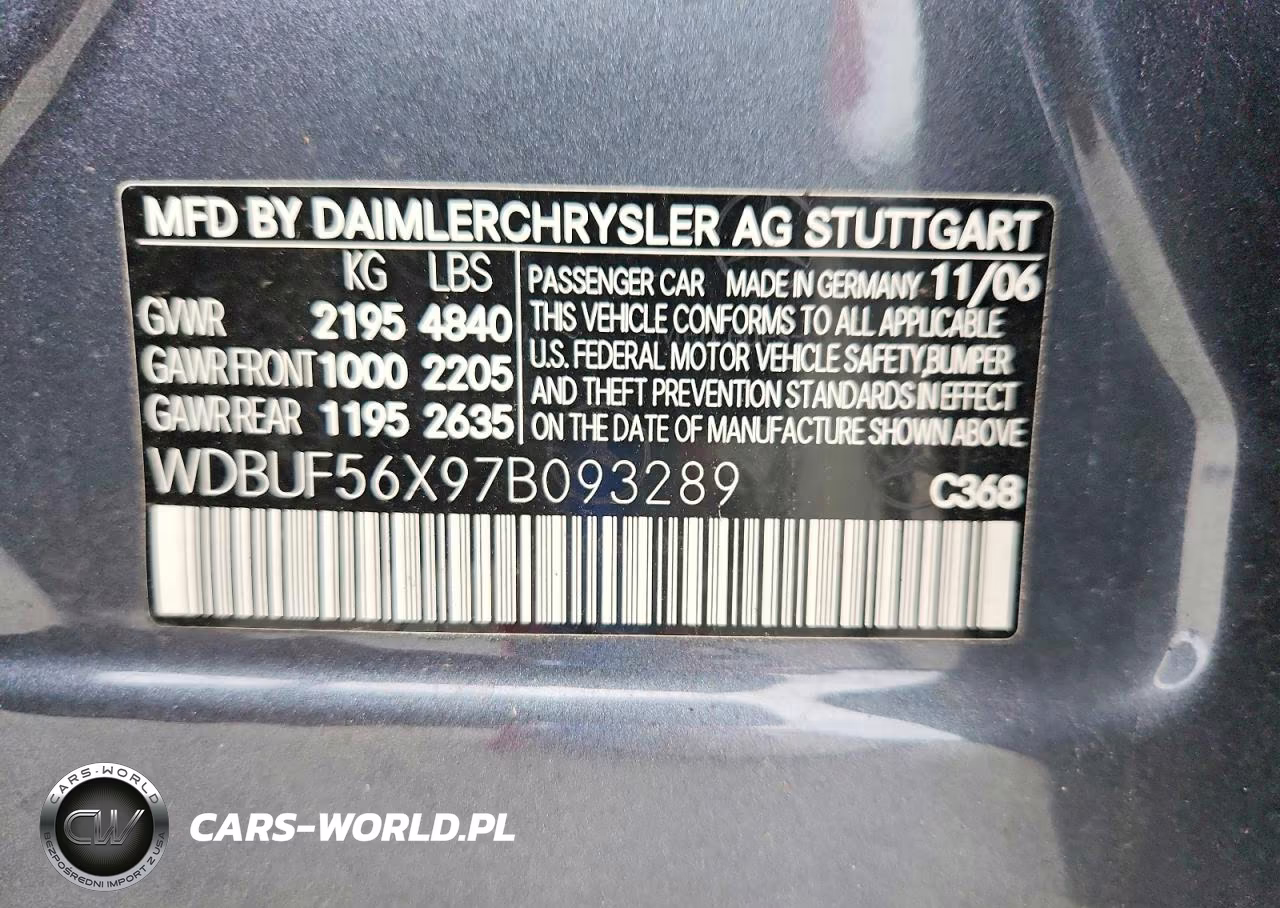 2007 Mercedes-Benz E 350 VIN:WDBUF56X97B093289 - 13