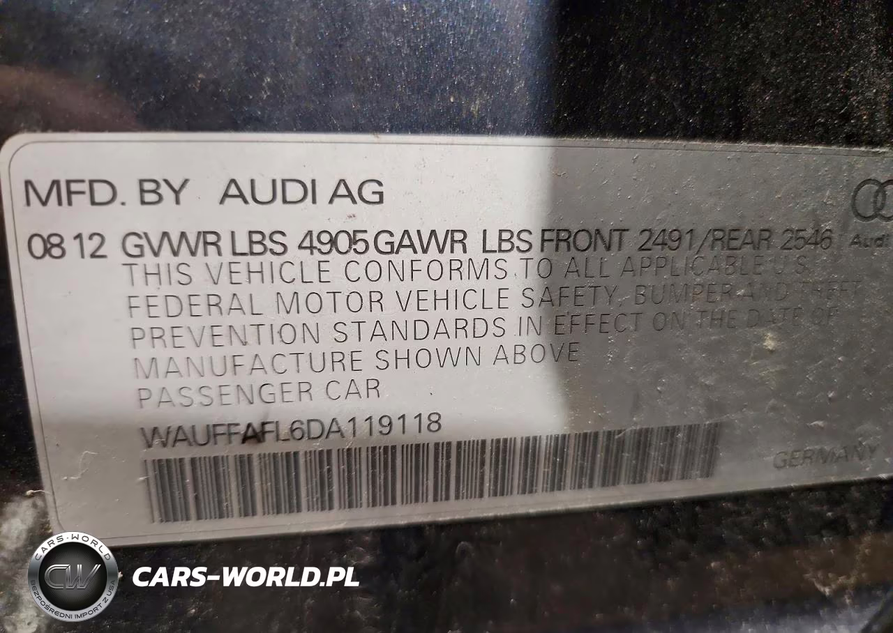 2013 Audi A4 Premium Plus VIN:WAUFFAFL6DA119118 - 13