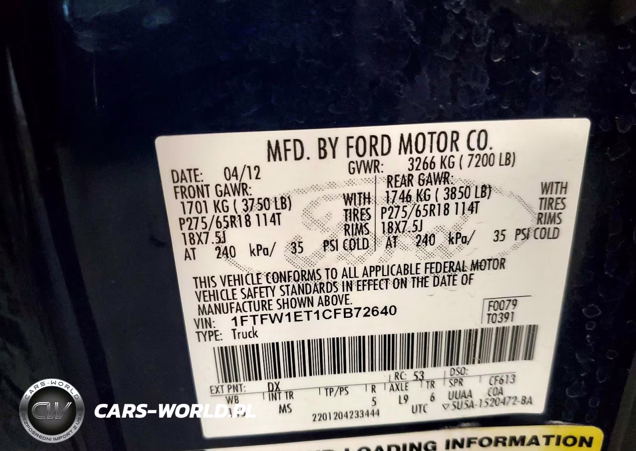 2012 Ford F150 Supercrew VIN:1FTFW1ET1CFB72640 - 13