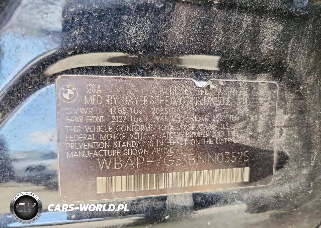 2011 BMW 328 I VIN:WBAPH7G51BNN03525 - 12