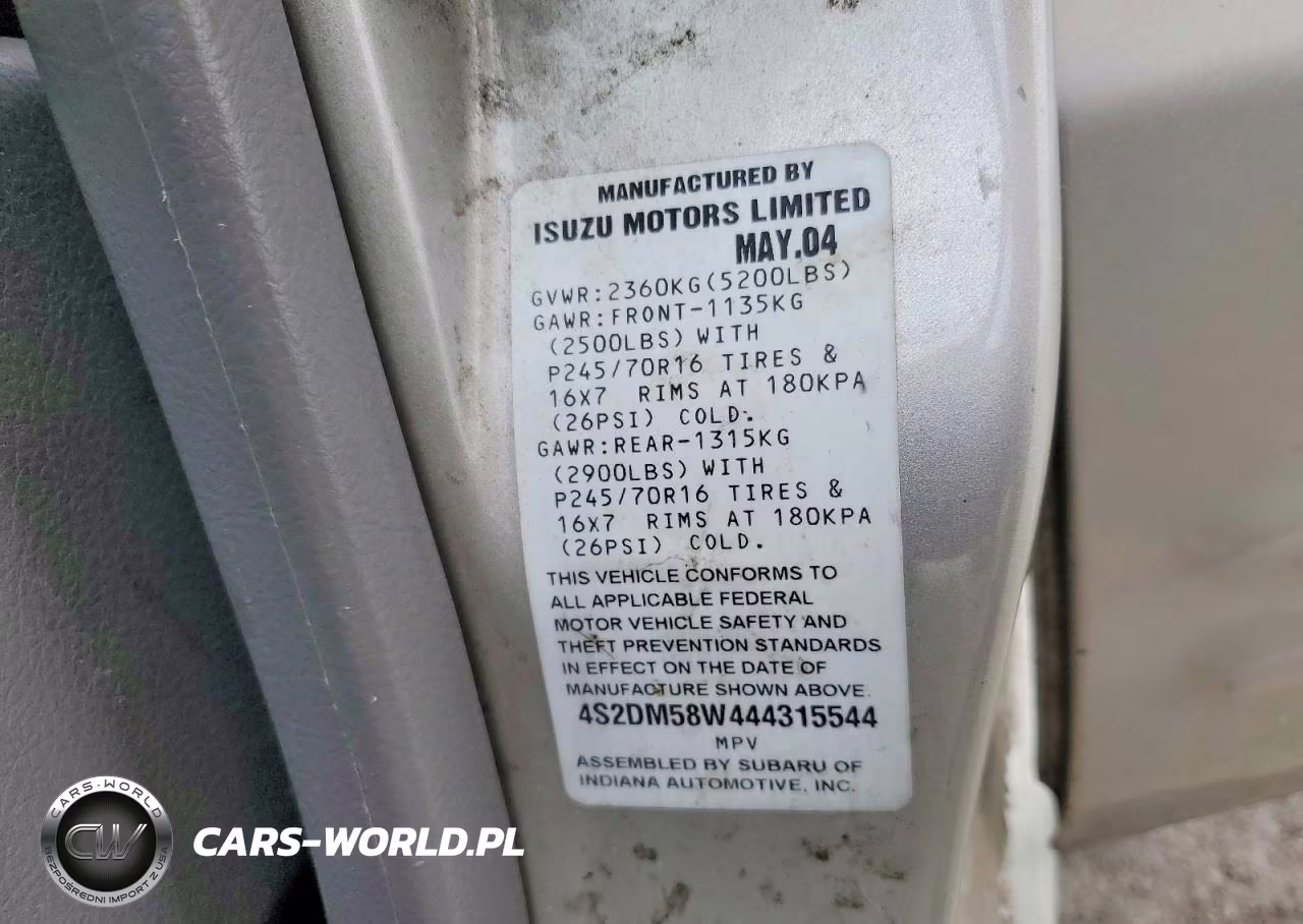 2004 Isuzu Rodeo S VIN:4S2DM58W444315544 - 13
