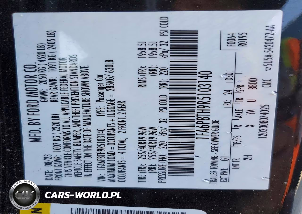 2024 Ford Mustang VIN:1FA6P8TH9R5103140 - 12