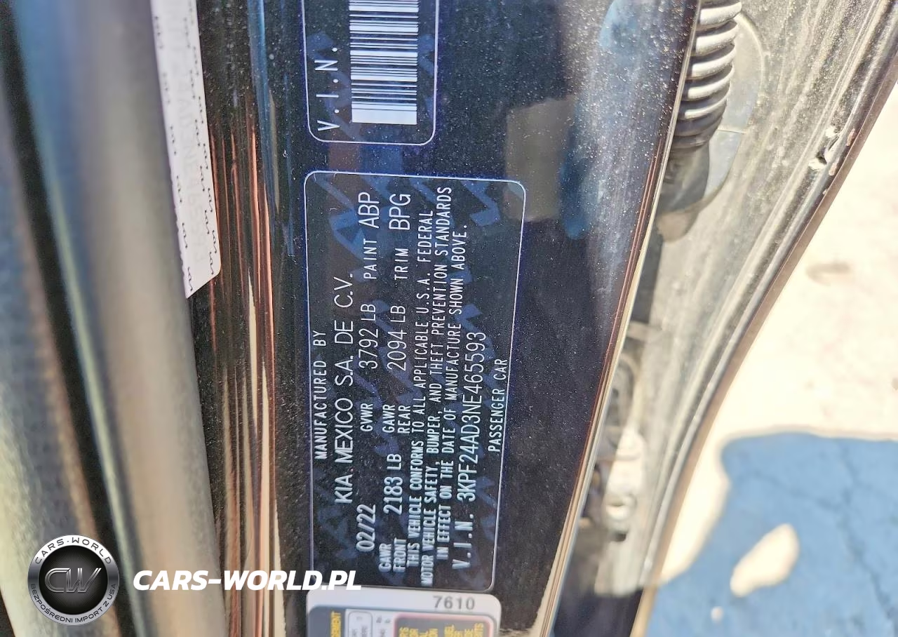 2022 Kia Forte Lxs VIN:3KPF24AD3NE465593 - 12