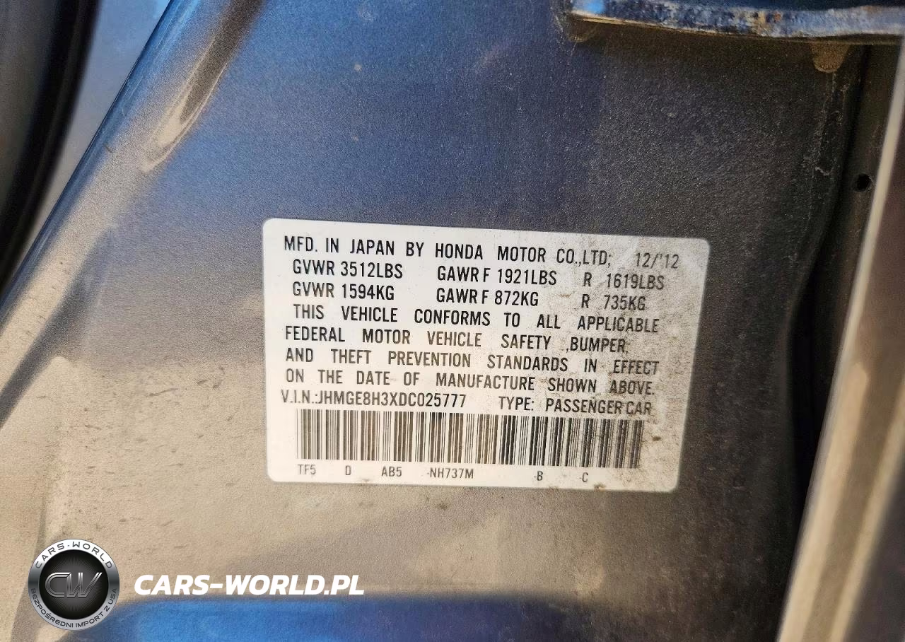 2013 Honda Fit VIN:JHMGE8H3XDC025777 - 12