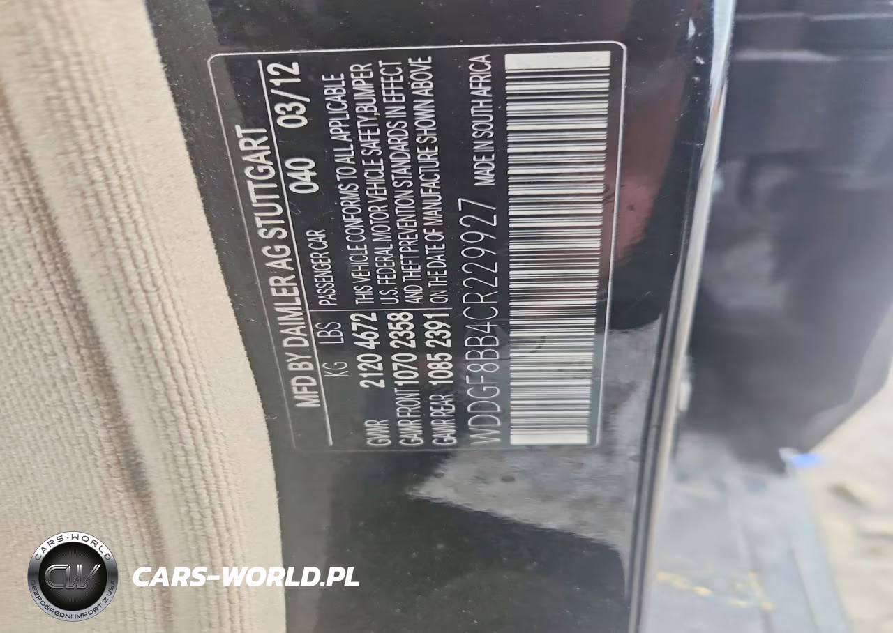 2012 Mercedes-Benz C VIN:WDDGF8BB4CR229927 - 13