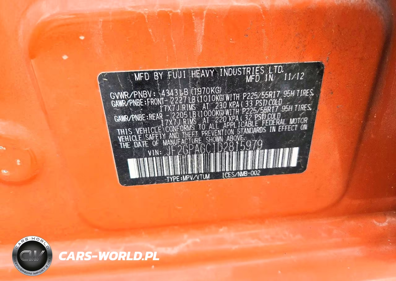 2013 Subaru Xv Crosstrek 2.0 Limited VIN:JF2GPAGC1D2815979 - 13