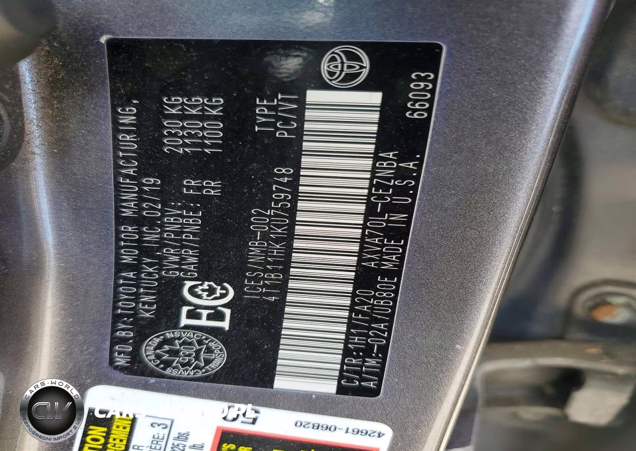2019 Toyota Camry L VIN:4T1B11HK1KU759748 - 13