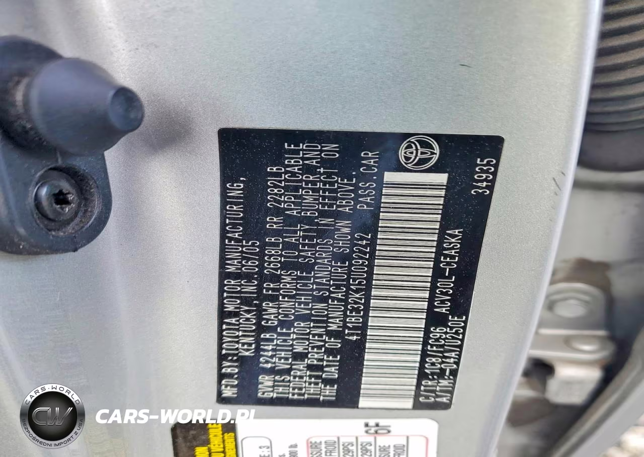 2005 Toyota Camry Se VIN:4T1BE32K15U092242 - 13