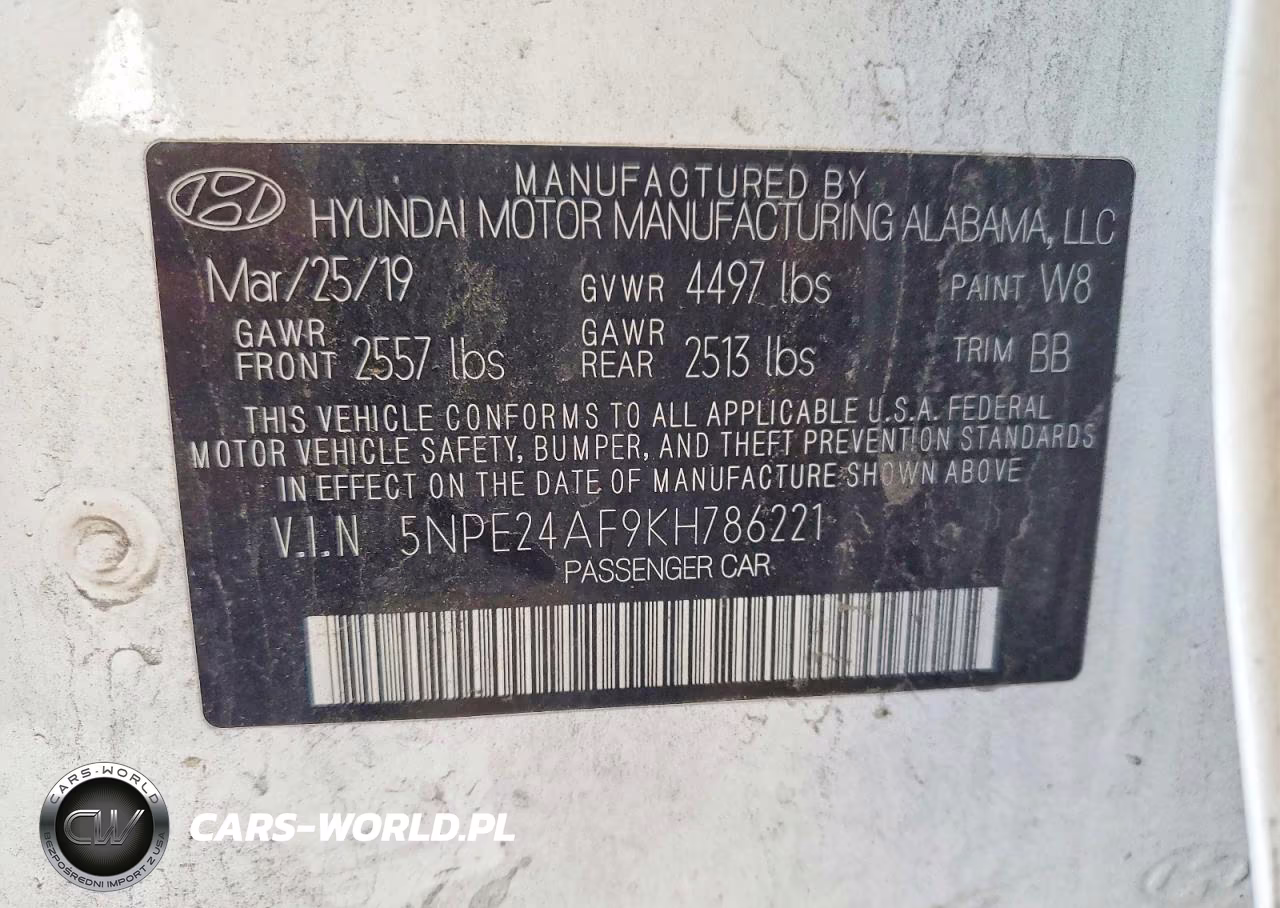 2019 Hyundai Sonata Se VIN:5NPE24AF9KH786221 - 13