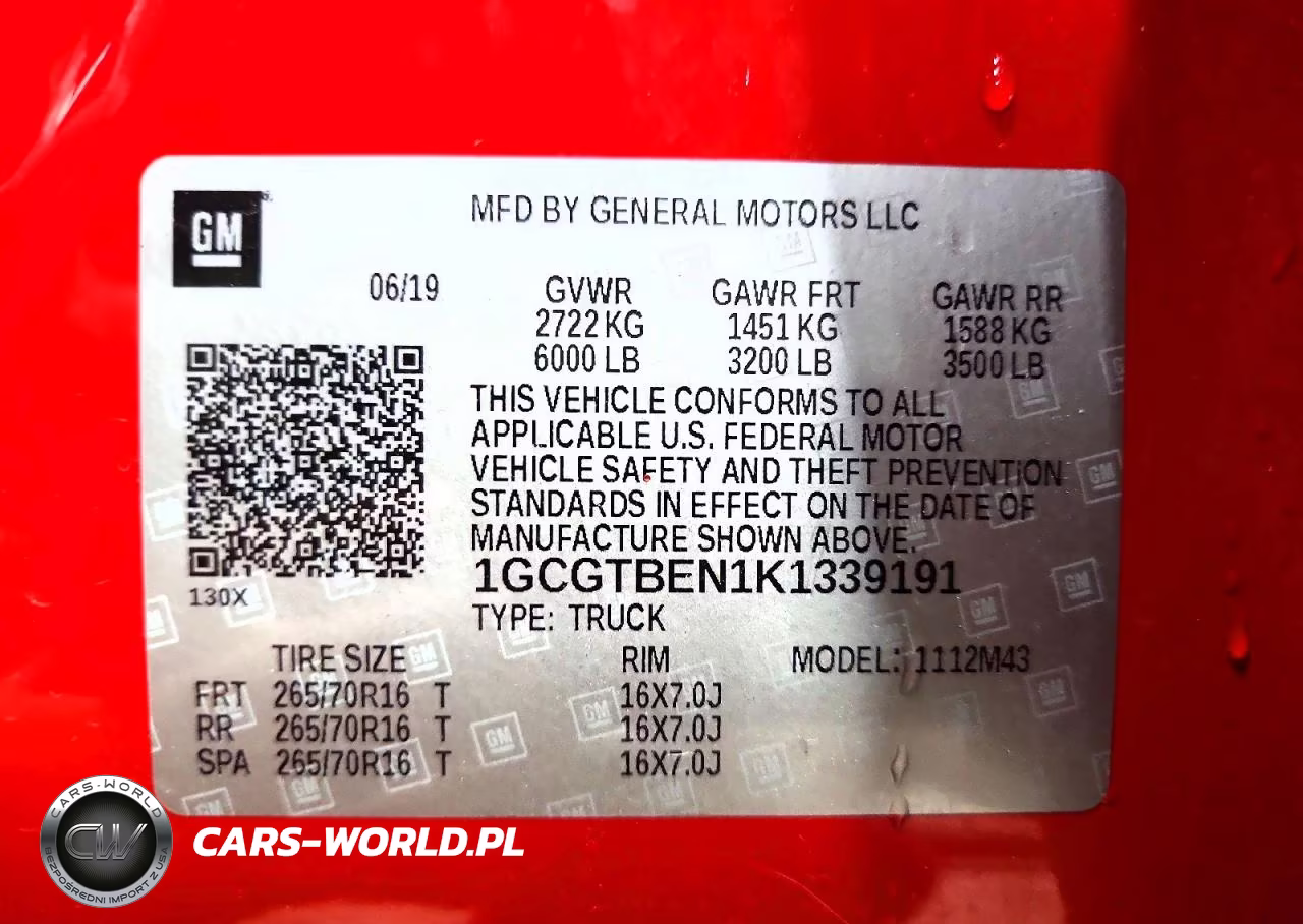 2019 Chevrolet Colorado VIN:1GCGTBEN1K1339191 - 12
