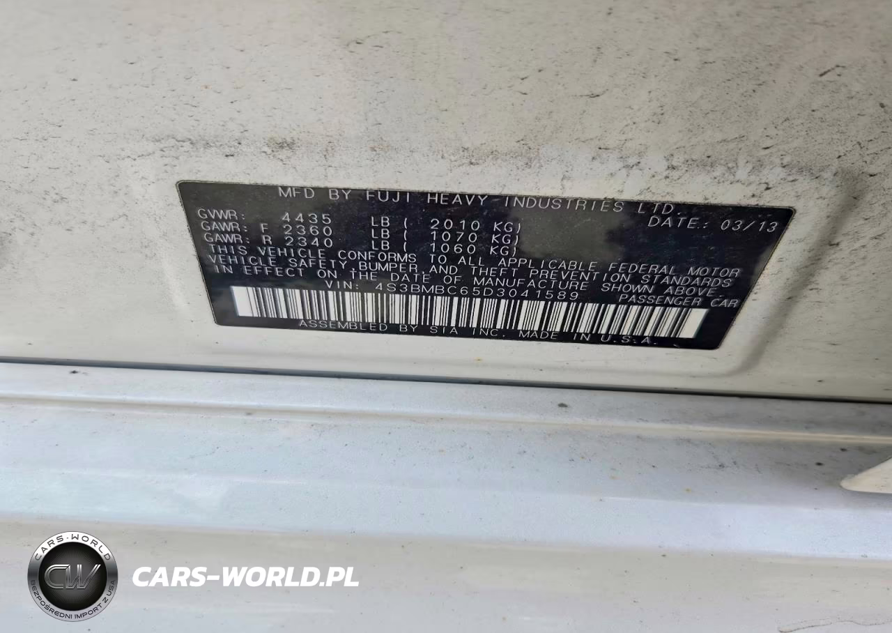 2013 Subaru Legacy 2.5I Premium VIN:4S3BMBC65D3041589 - 12