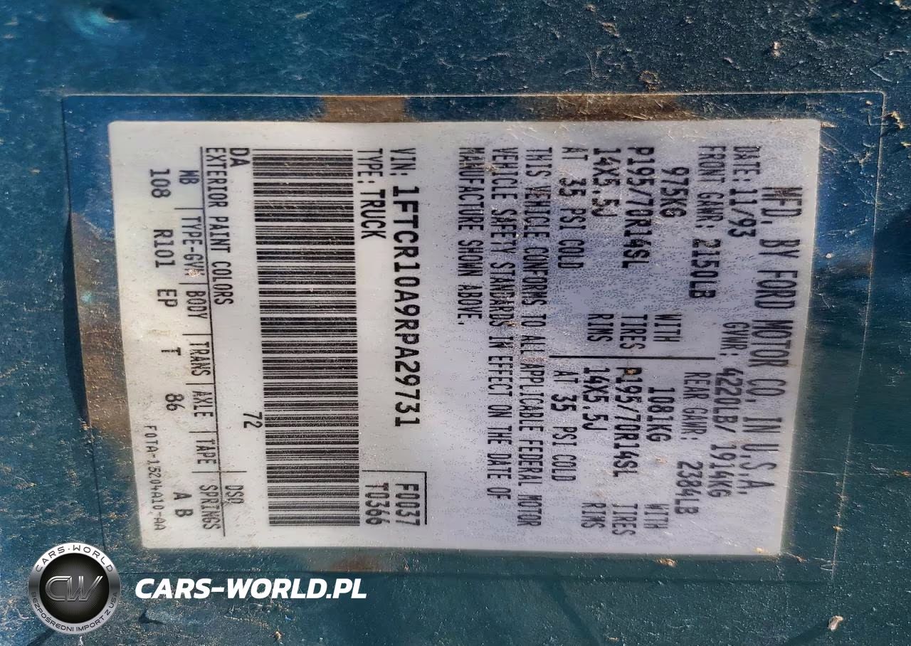 1994 Ford Ranger VIN:1FTCR10A9RPA29731 - 12