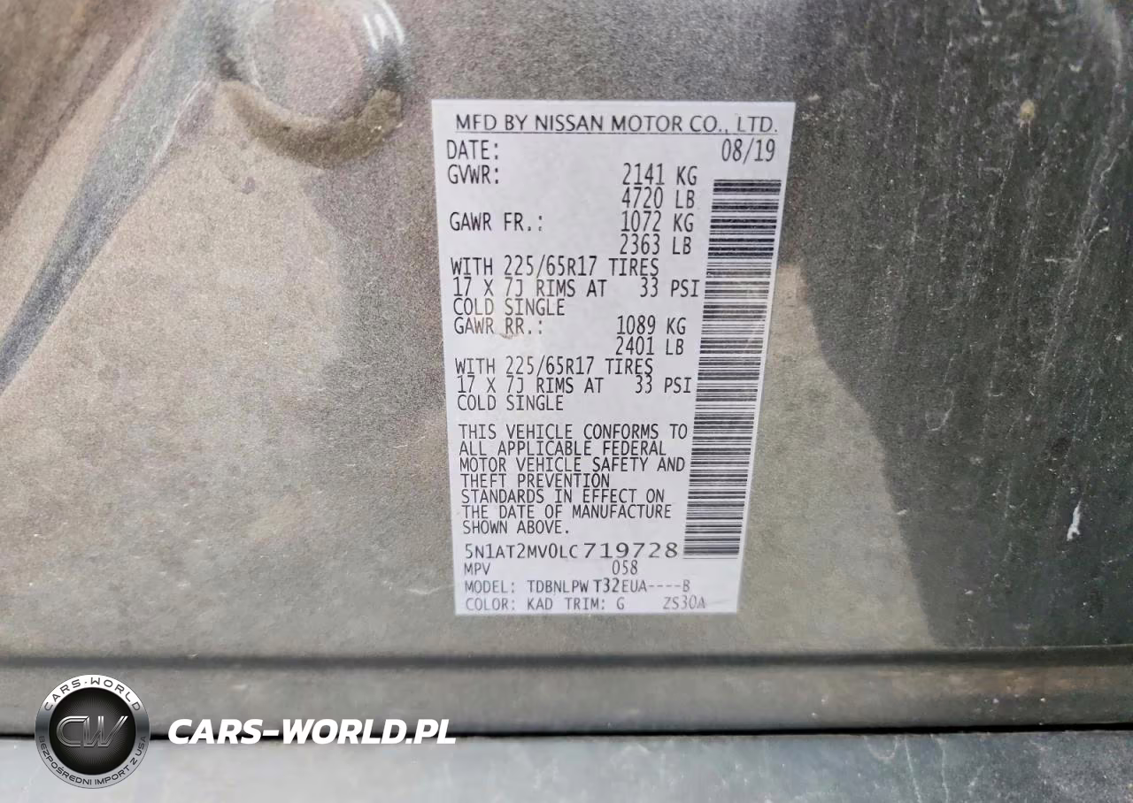 2020 Nissan Rogue S VIN:5N1AT2MV0LC719728 - 13