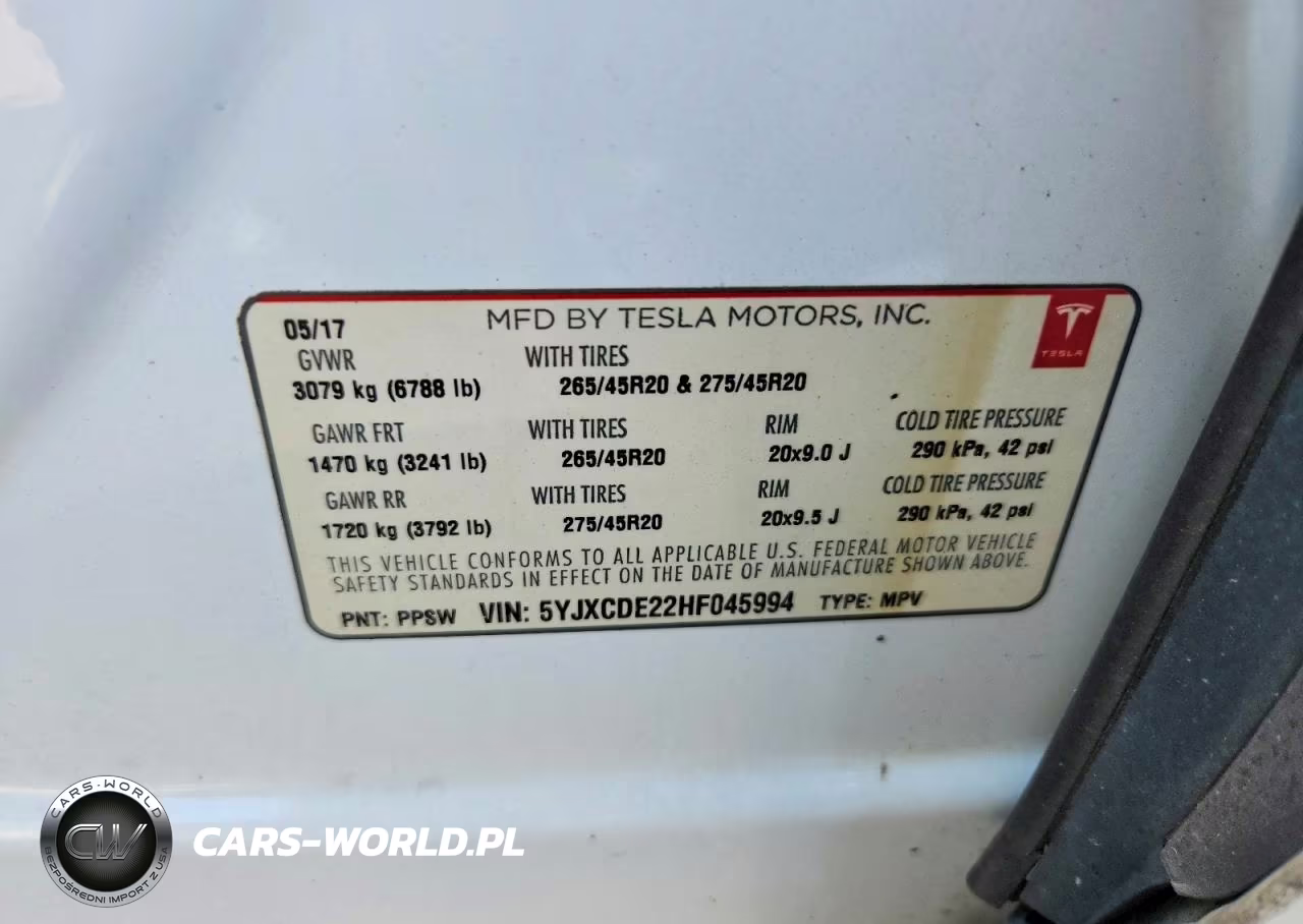 2017 Tesla Model X VIN:5YJXCDE22HF045994 - 14