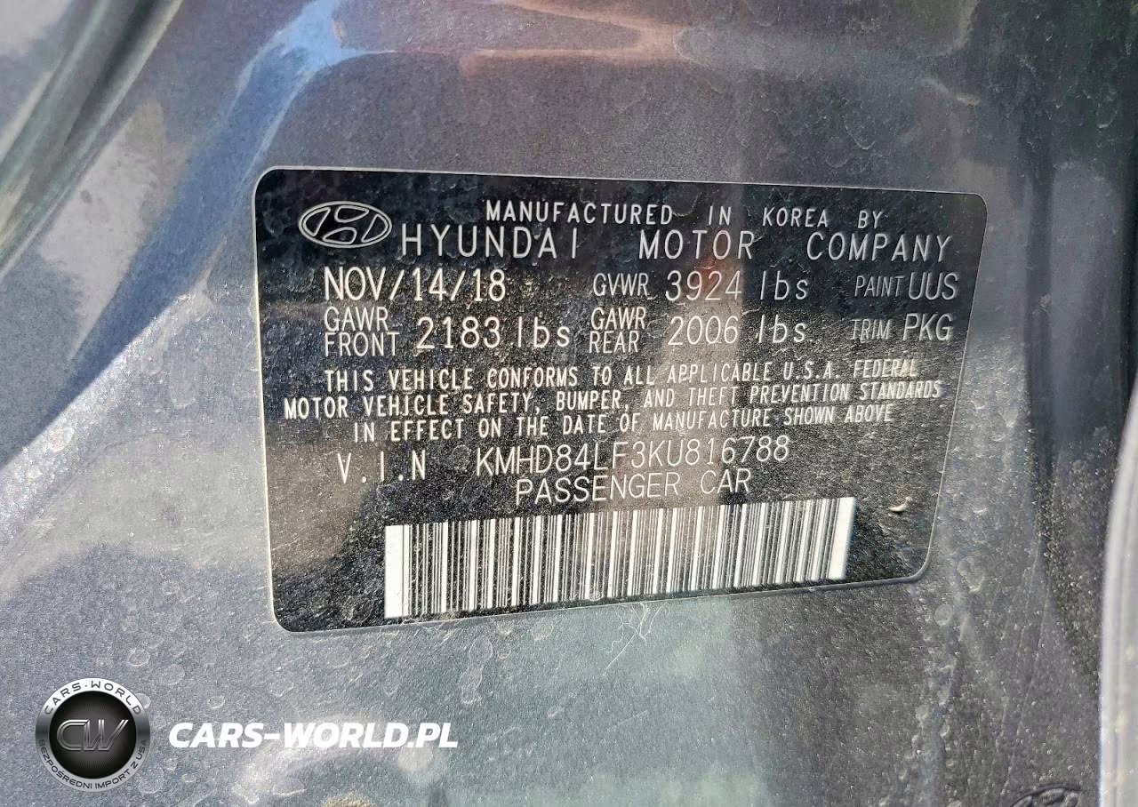 2019 Hyundai Elantra Sel VIN:KMHD84LF3KU816788 - 13