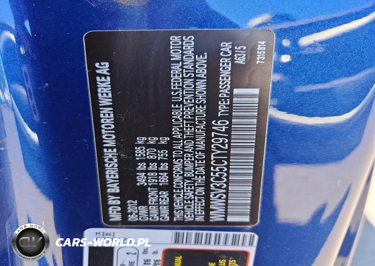 2012 Mini Cooper S VIN:WMWSV3C55CTY29746 - 12