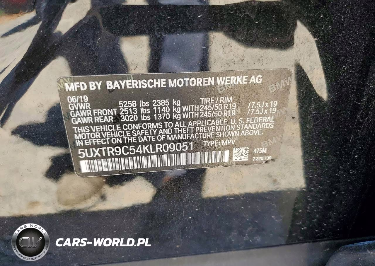 2019 BMW X3 xDrive30I VIN:5UXTR9C54KLR09051 - 14