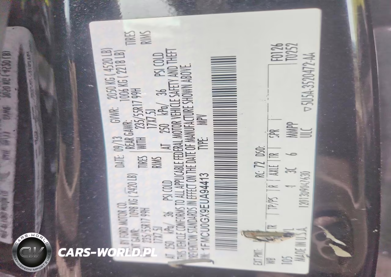 2014 Ford Escape Se VIN:1FMCU0GX9EUA94413 - 13