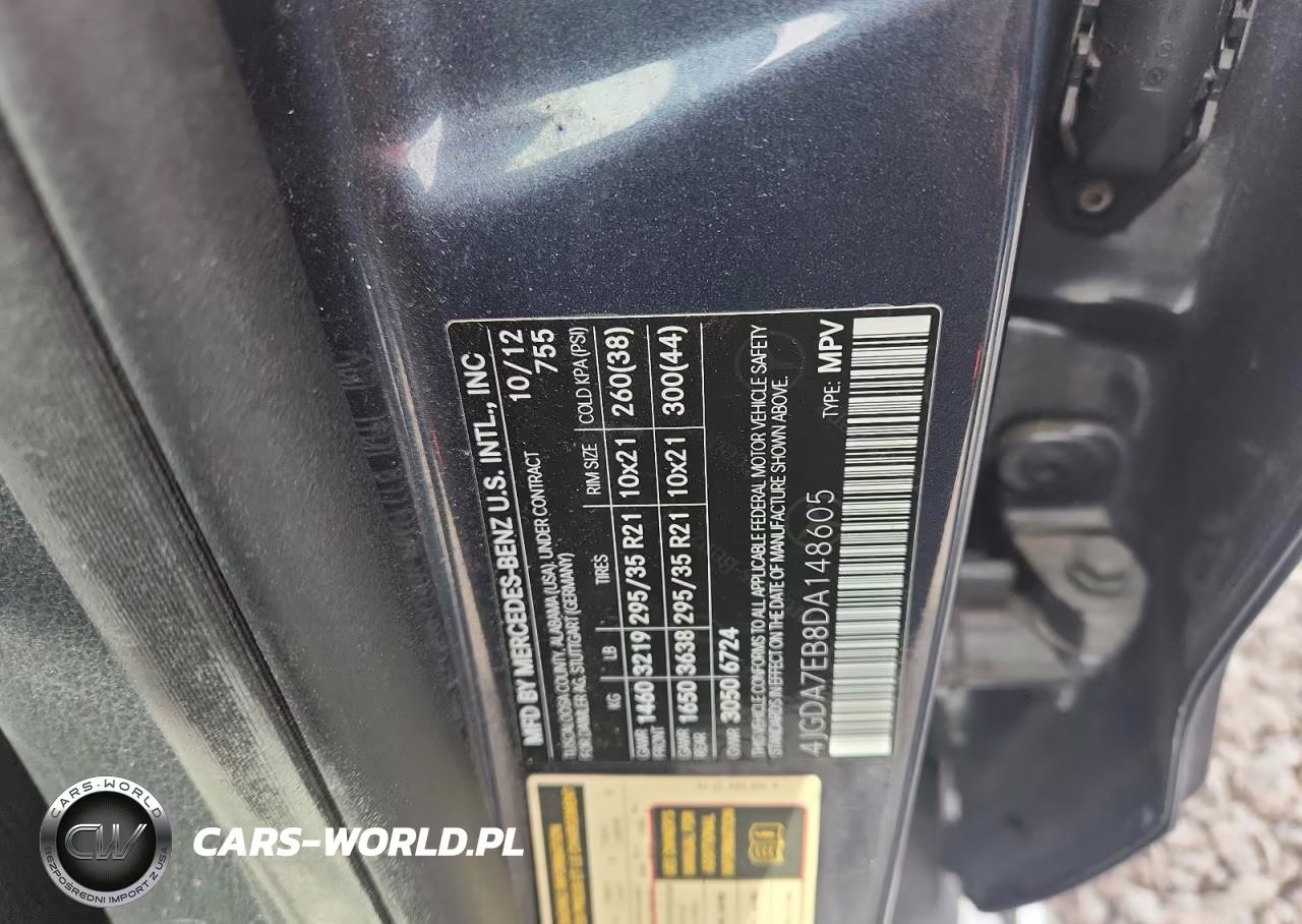 2013 Mercedes-Benz Ml 63 Amg VIN:4JGDA7EB8DA148605 - 13