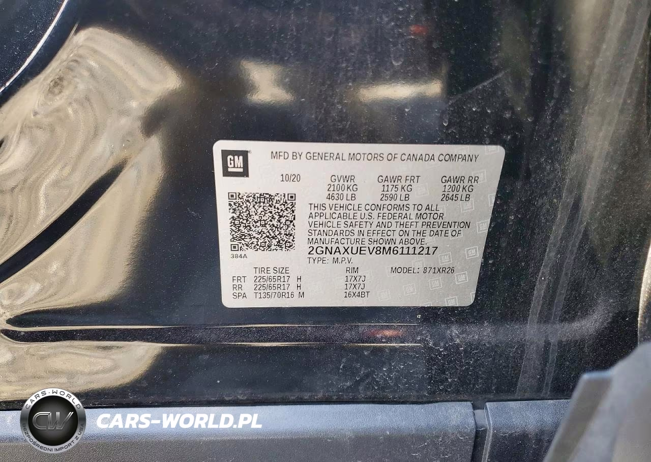 2021 Chevrolet Equinox Lt VIN:2GNAXUEV8M6111217 - 13