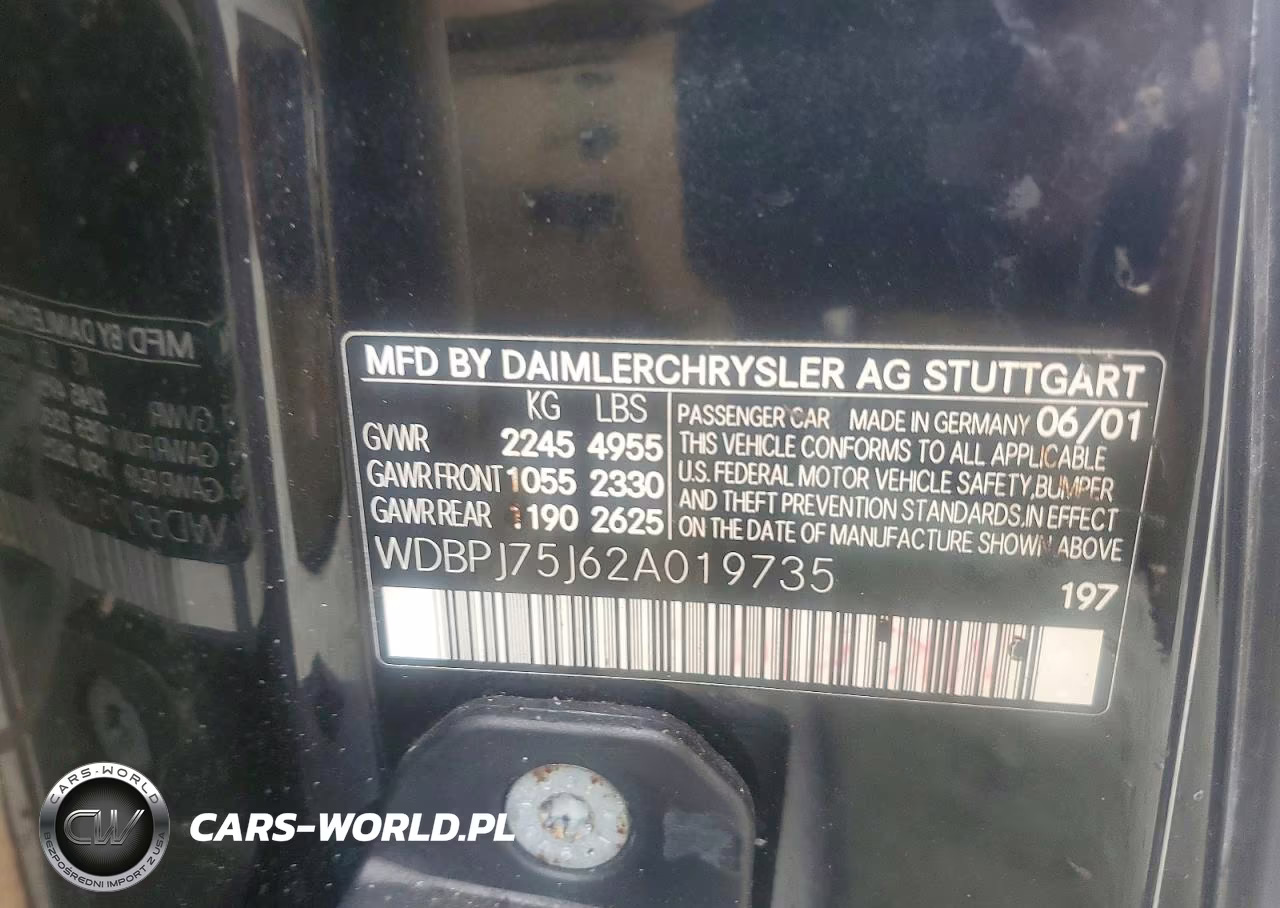 2002 Mercedes-Benz Cl 500 VIN:WDBPJ75J62A019735 - 12