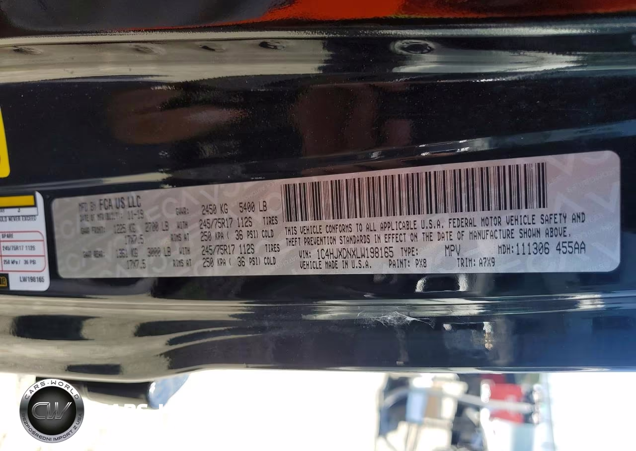 2020 Jeep Wrangler Unlimited Sport VIN:1C4HJXDNXLW198165 - 12
