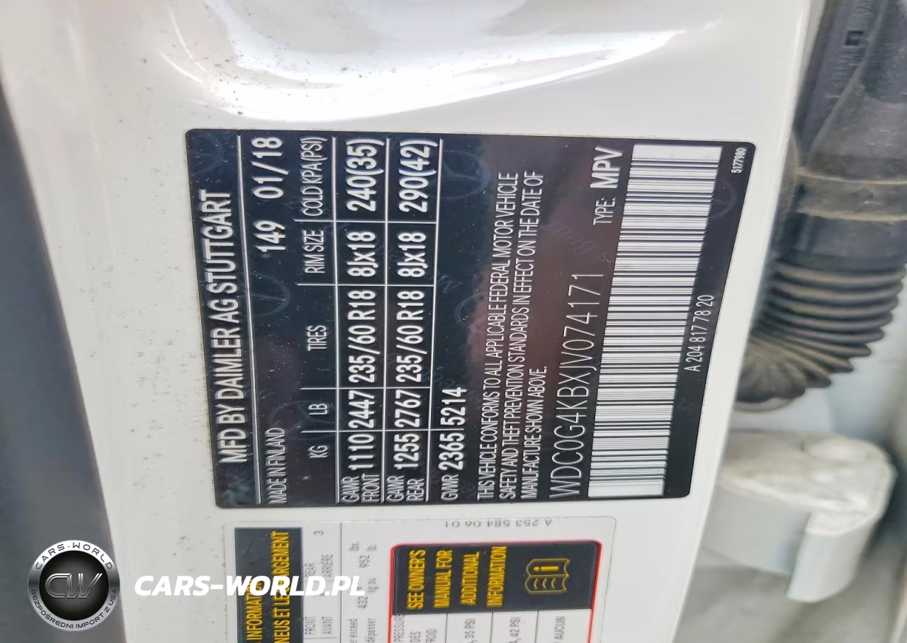 2018 Mercedes-Benz Glc 300 4Matic VIN:WDC0G4KBXJV074171 - 12