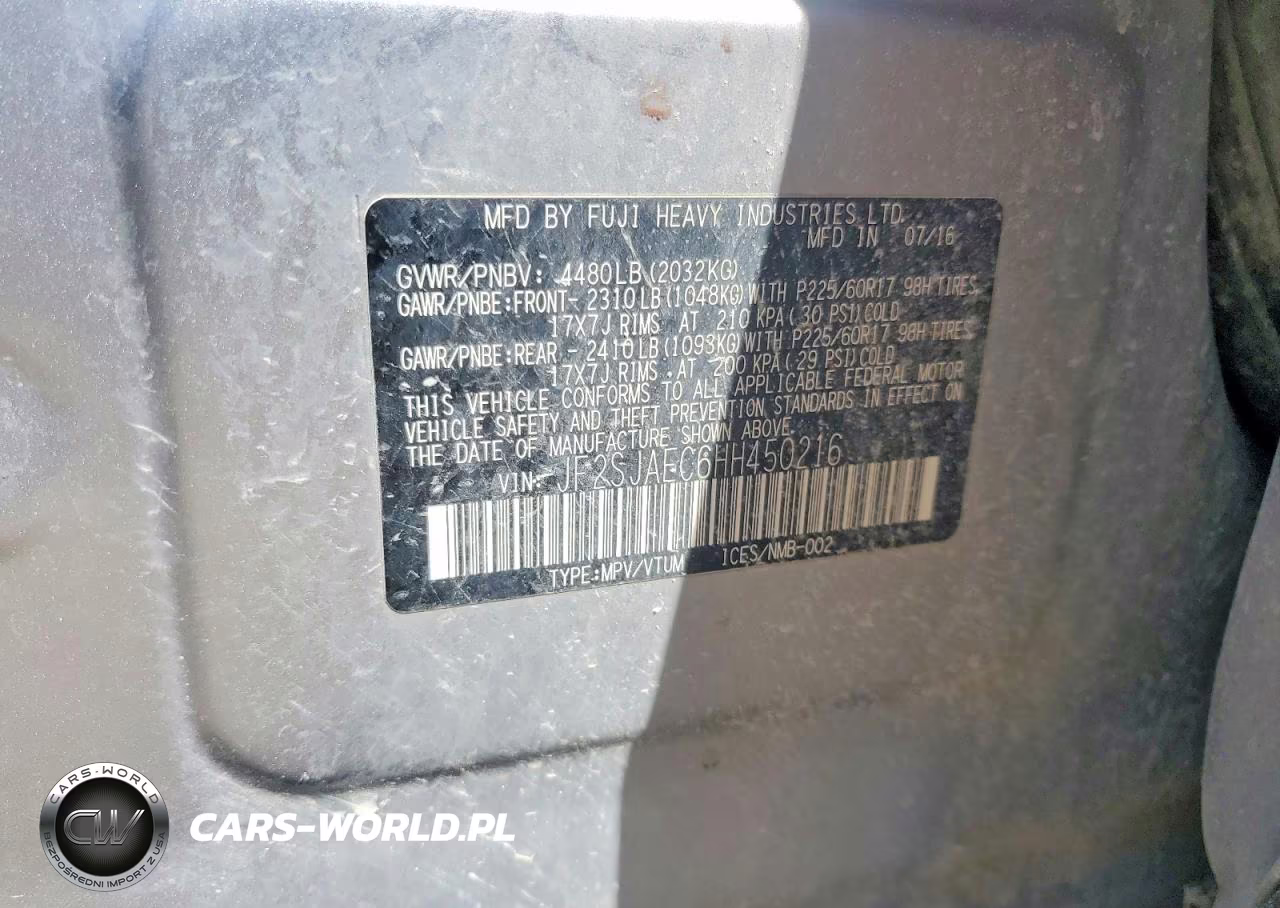 2017 Subaru Forester 2.5I Premium VIN:JF2SJAEC6HH450216 - 13