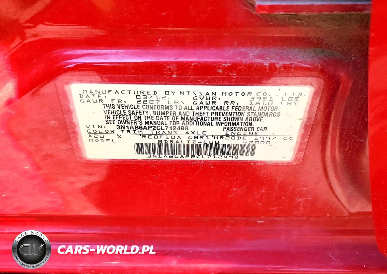 2012 Nissan Sentra 2.0 VIN:3N1AB6AP2CL712498 - 12